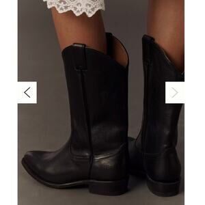 Frye Billy Smoke Gray Brown Leather Mid Calf Pointed Toe Cowgirl Boot 8